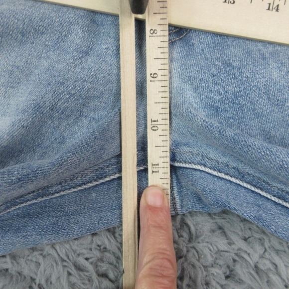 JustUSA Jeans Womens 14 Blue Longer Length Wide Leg Fringe Hem 32x30* NWT - Picture 7 of 16